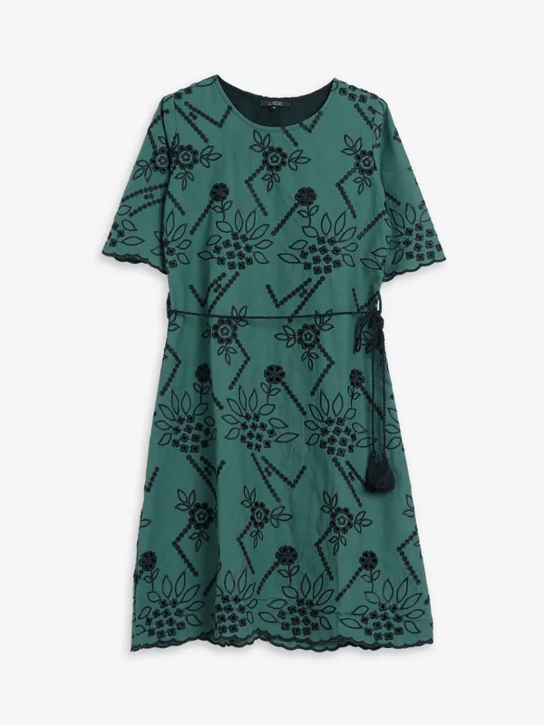 Newest bottle green cotton kurti