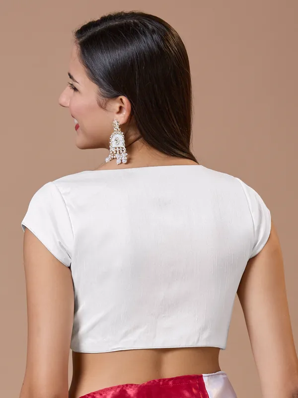 Newest chic white cotton silk blouse