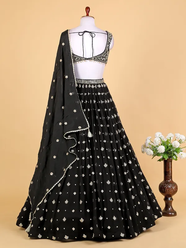 Newest georgette black lehenga choli