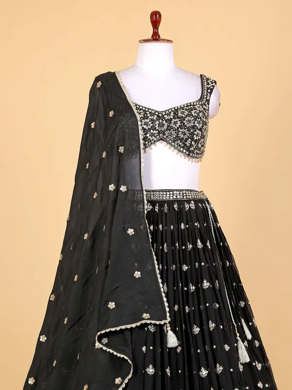 Newest georgette black lehenga choli