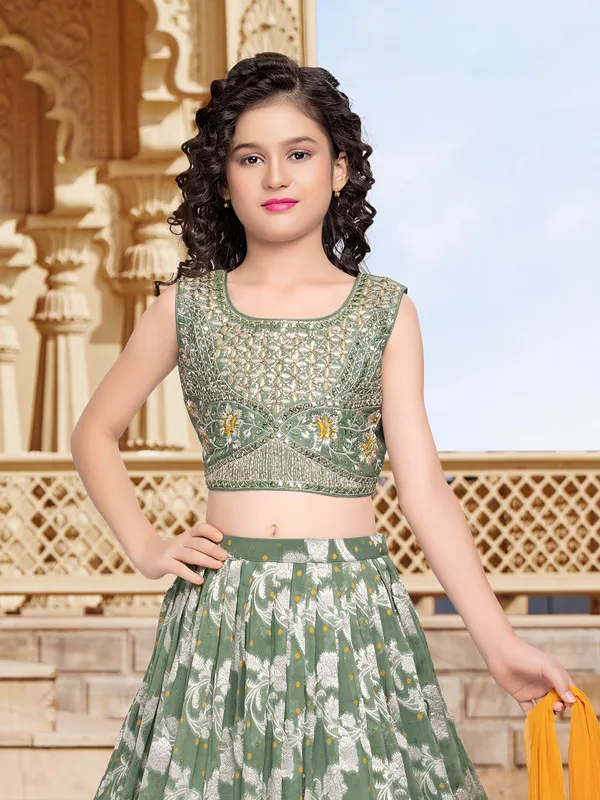 Newest green georgette lehenga choli