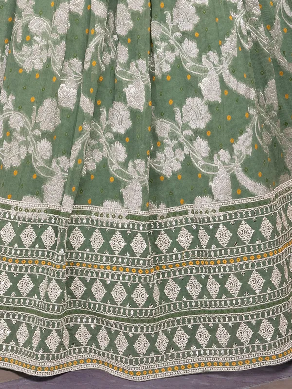 Newest green georgette lehenga choli