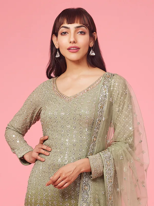Newest green shaded salwar suit