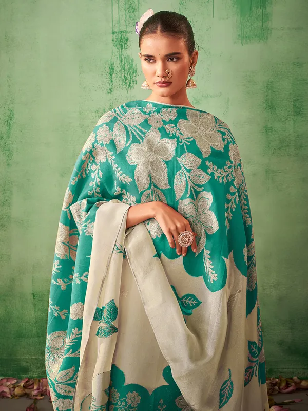 Newest grey silk printed kurti set
