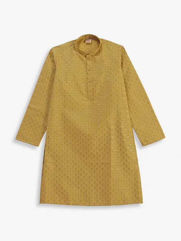 Newest khaki printed kurta suit for boys