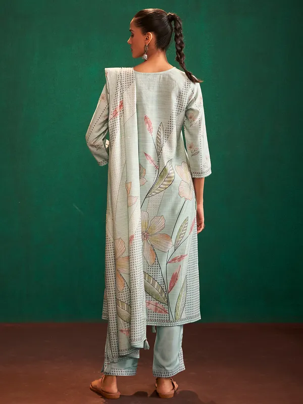 Newest light green printed kurti set