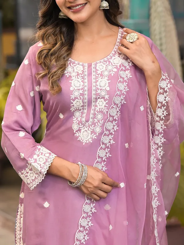 Newest light light pink palazzo kurti set