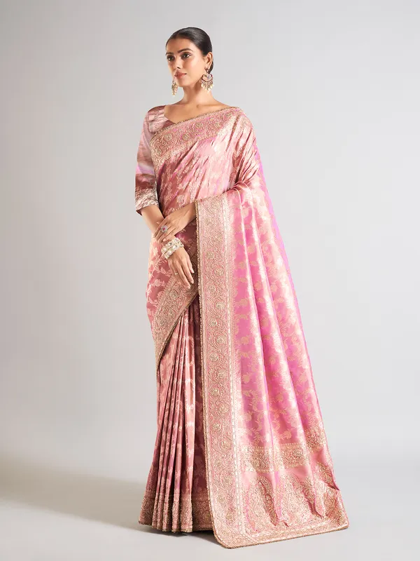 Newest light purple silk saree for wedding