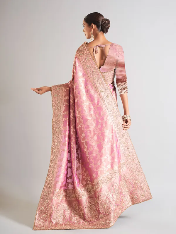 Newest light purple silk saree for wedding