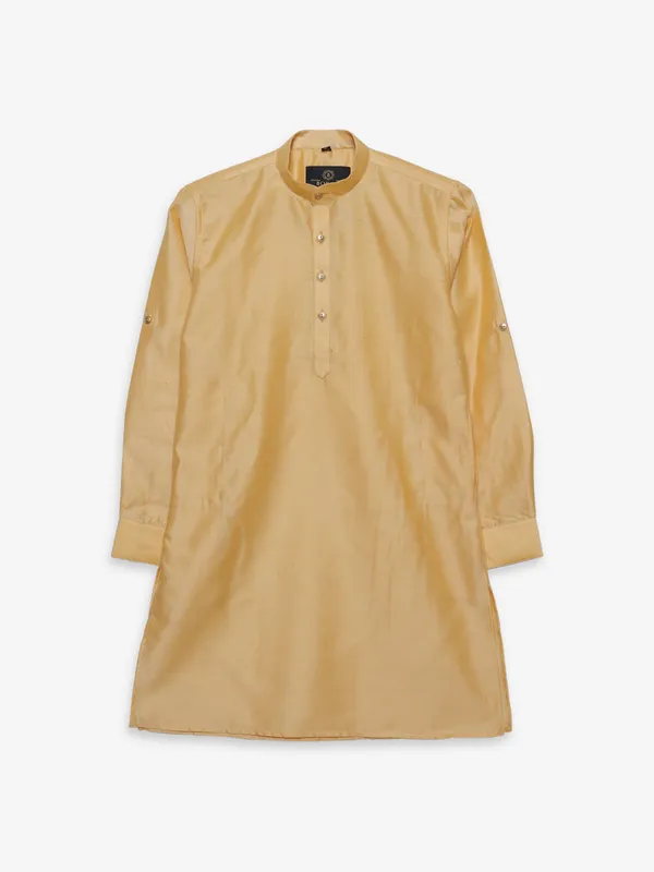Newest light yellow cotton plain kurta suit
