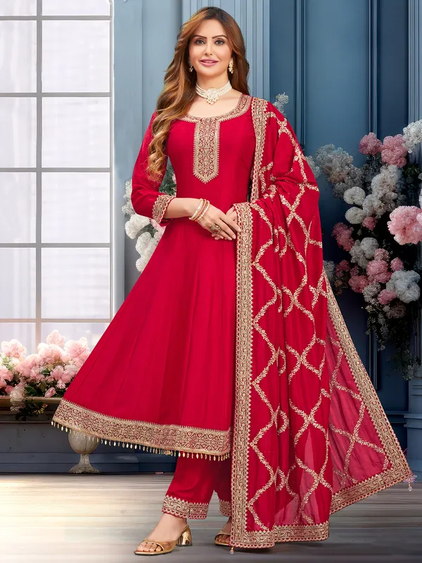 Magenta colour punjabi suit hot sale