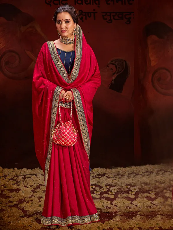 Newest magenta silk saree for festive