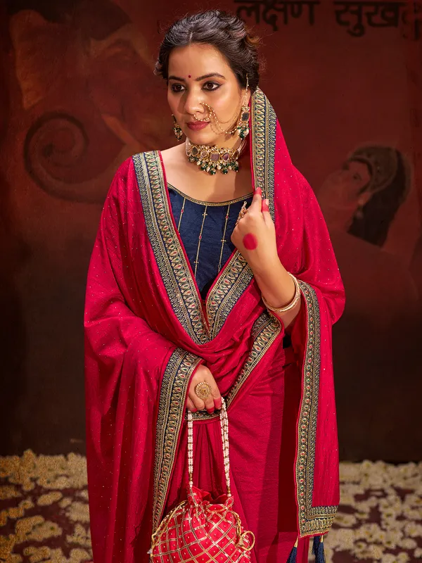 Newest magenta silk saree for festive