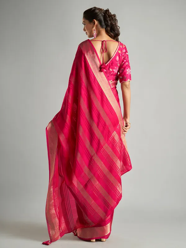 Newest magenta tissue silk saree