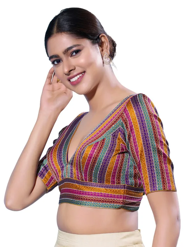 Newest multi color brocade blouse