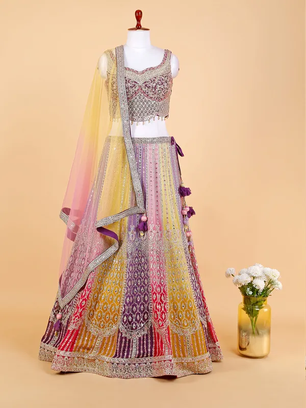 Newest multi color georgette lehenga choli