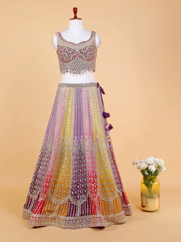 Newest multi color georgette lehenga choli