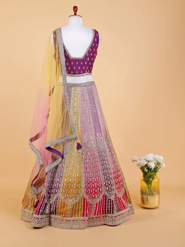 Newest multi color georgette lehenga choli