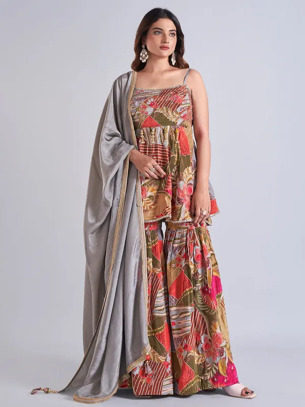 Newest multi color palazzo salwar suit