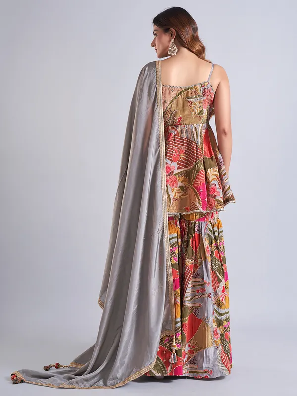 Newest multi color palazzo salwar suit