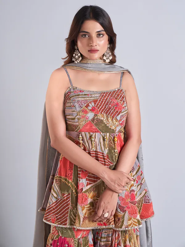 Newest multi color palazzo salwar suit