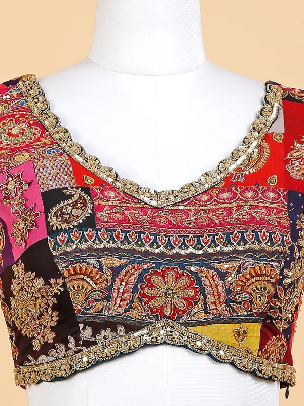 Newest multi color printed lehenga choli