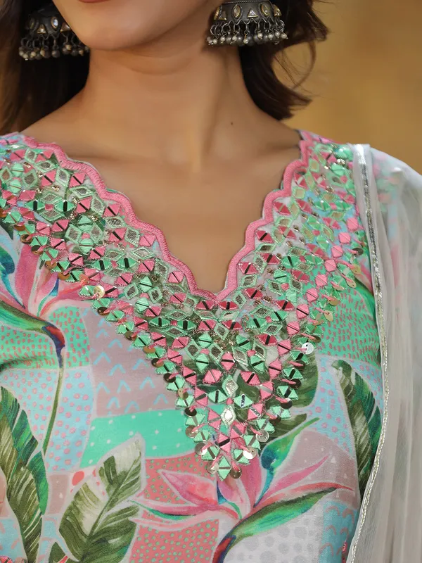 Newest multi color printed sharara suit