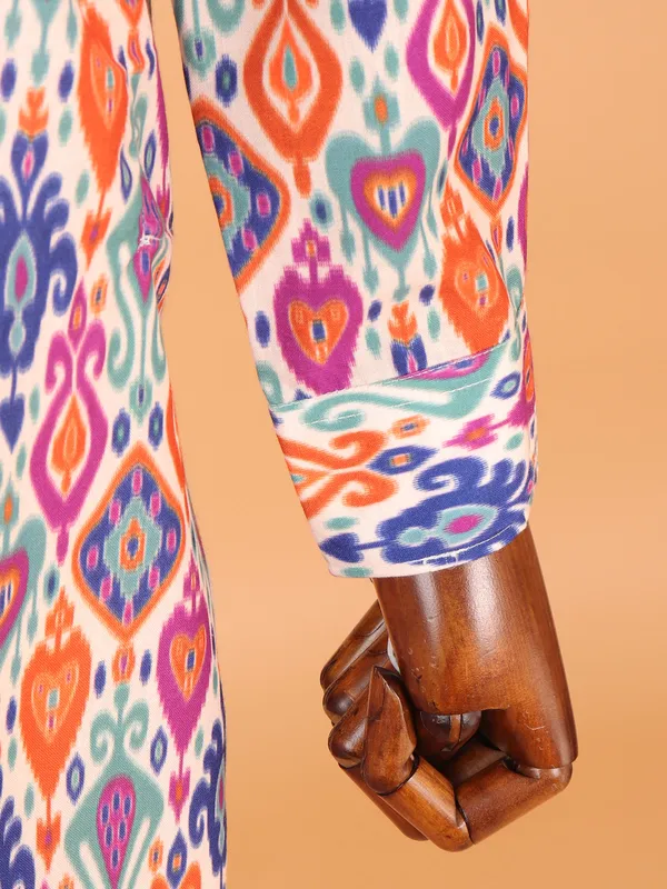 Newest multicolor printed kurta for men