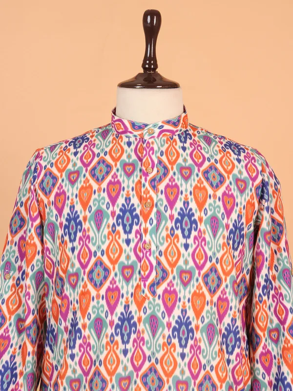 Newest multicolor printed kurta for men