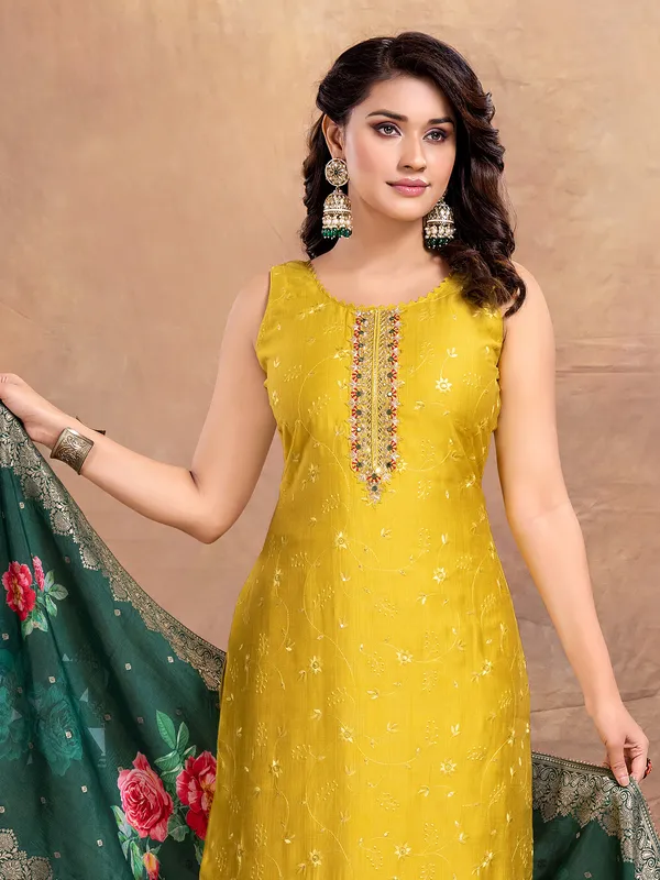 Newest mustard yellow salwar suit in cotton