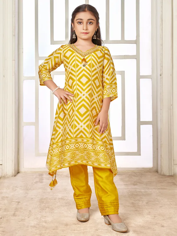 Newest mustard yellow salwar suit in silk
