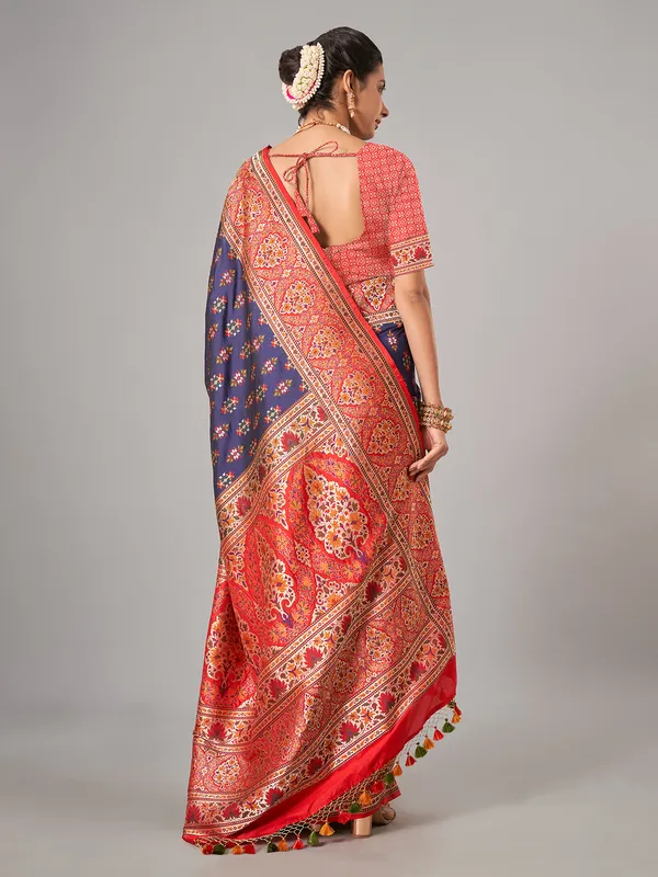 Newest navy banarasi silk saree