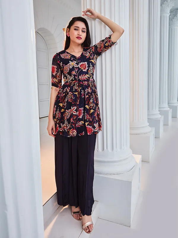 Newest navy georgette co ord set