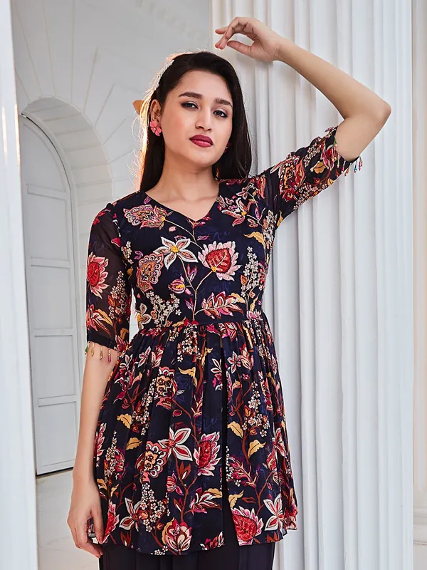Newest navy georgette co ord set