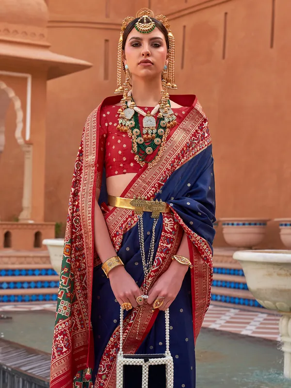 Newest navy patola silk saree