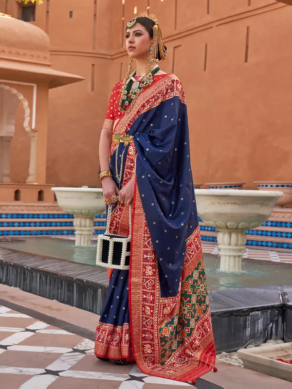Newest navy patola silk saree