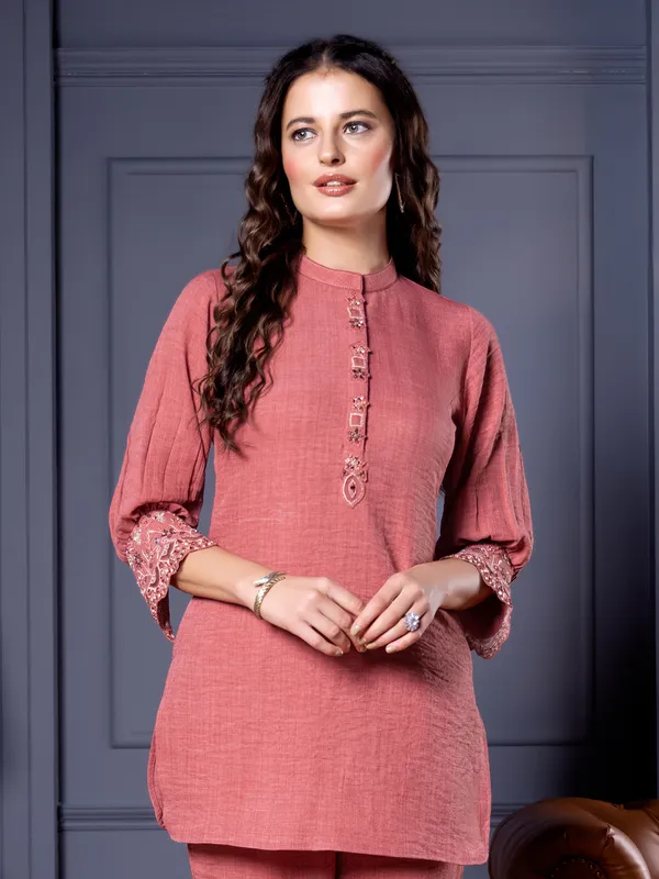Newest peach cotton co ord set