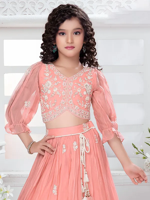 Newest peach lehenga choli in georgette