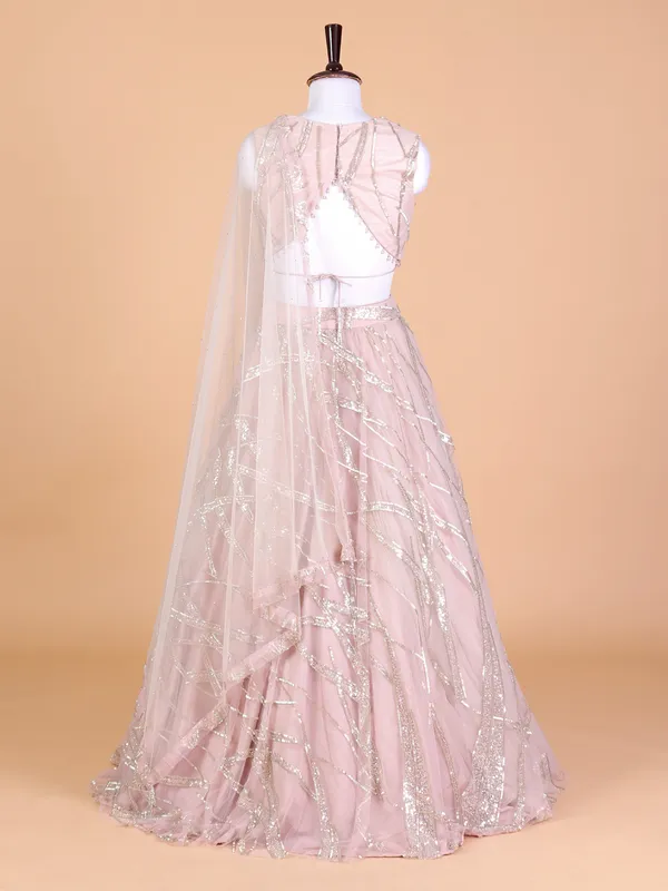 Newest peach net lehenga choli