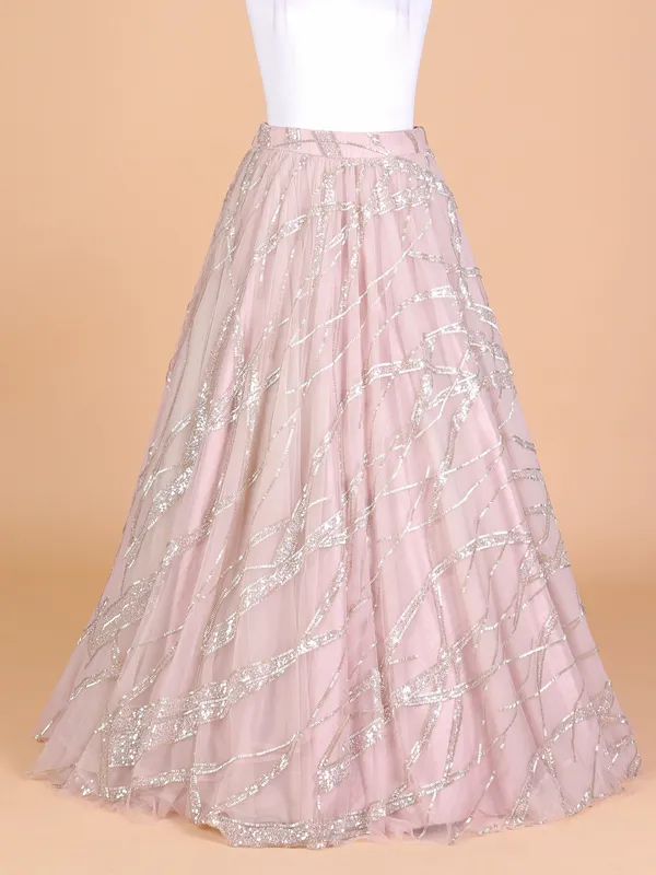 Newest peach net lehenga choli