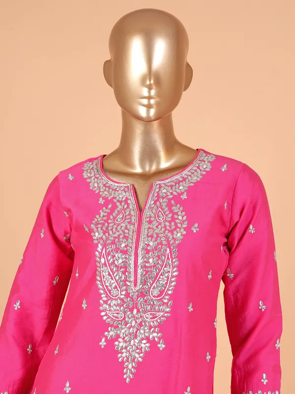 Newest pink silk sharara suit