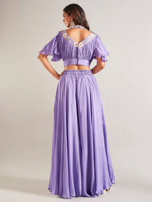 Newest purple georgette palazzo salwar suit