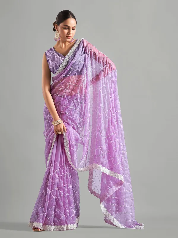 Newest purple tissue silk saree