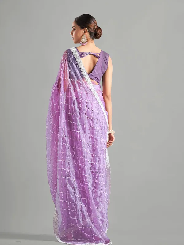 Newest purple tissue silk saree