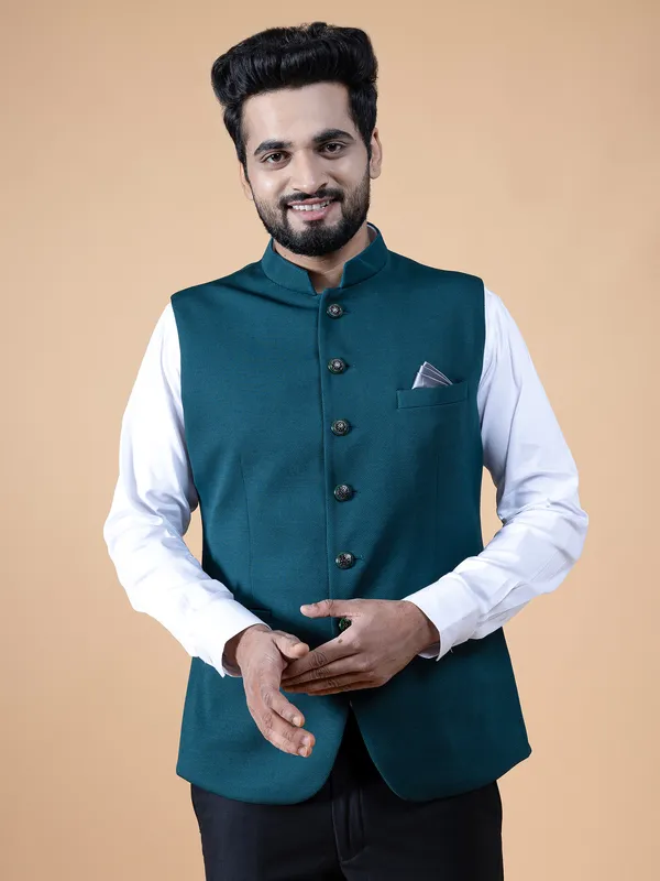 Newest rama green silk waistcoat