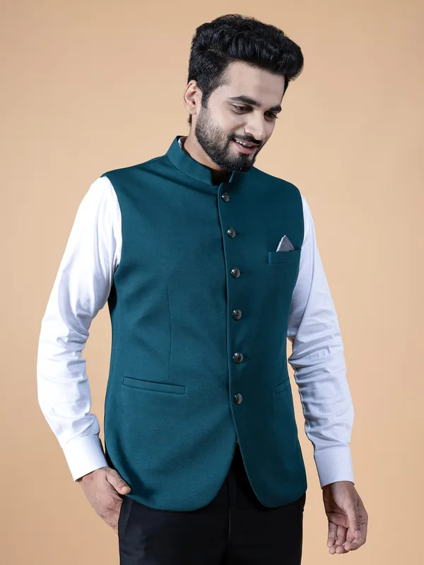 Newest rama green silk waistcoat