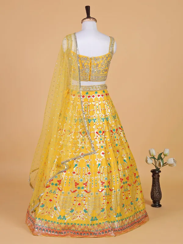 Newest raw silk lehenga choli in yellow