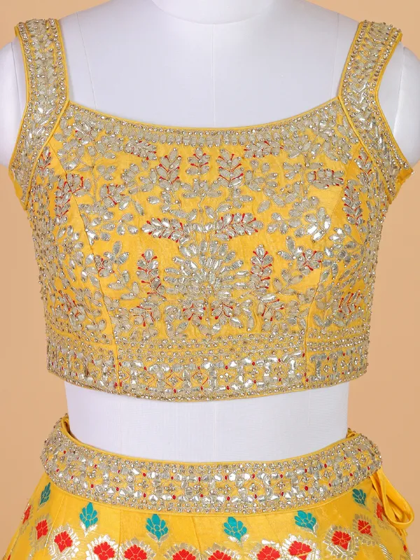 Newest raw silk lehenga choli in yellow