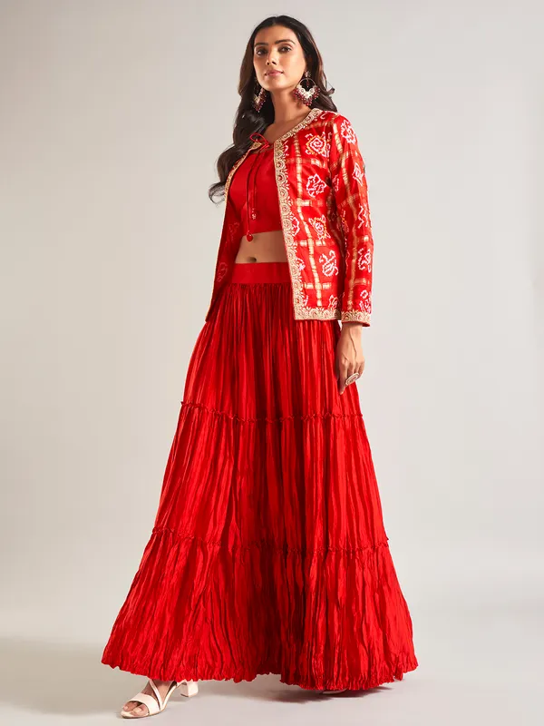 Newest red lehenga salwar suit in silk