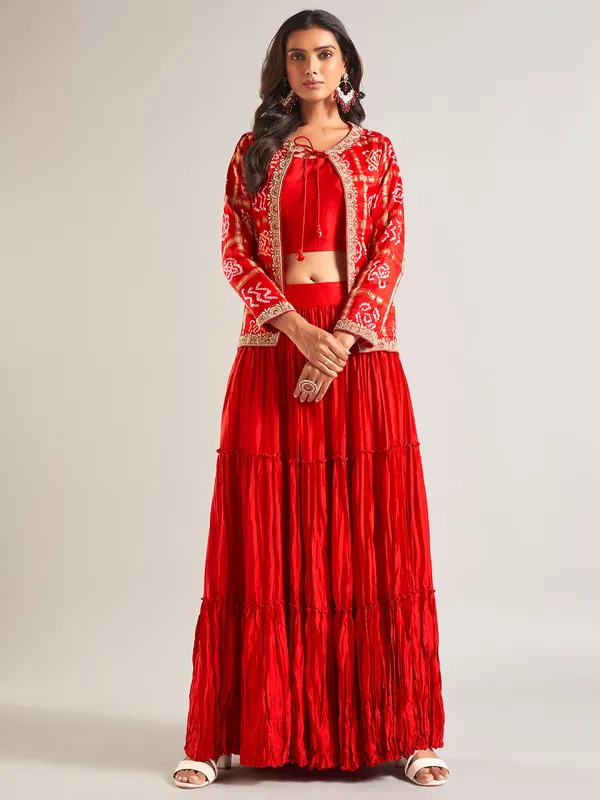 Newest red lehenga salwar suit in silk